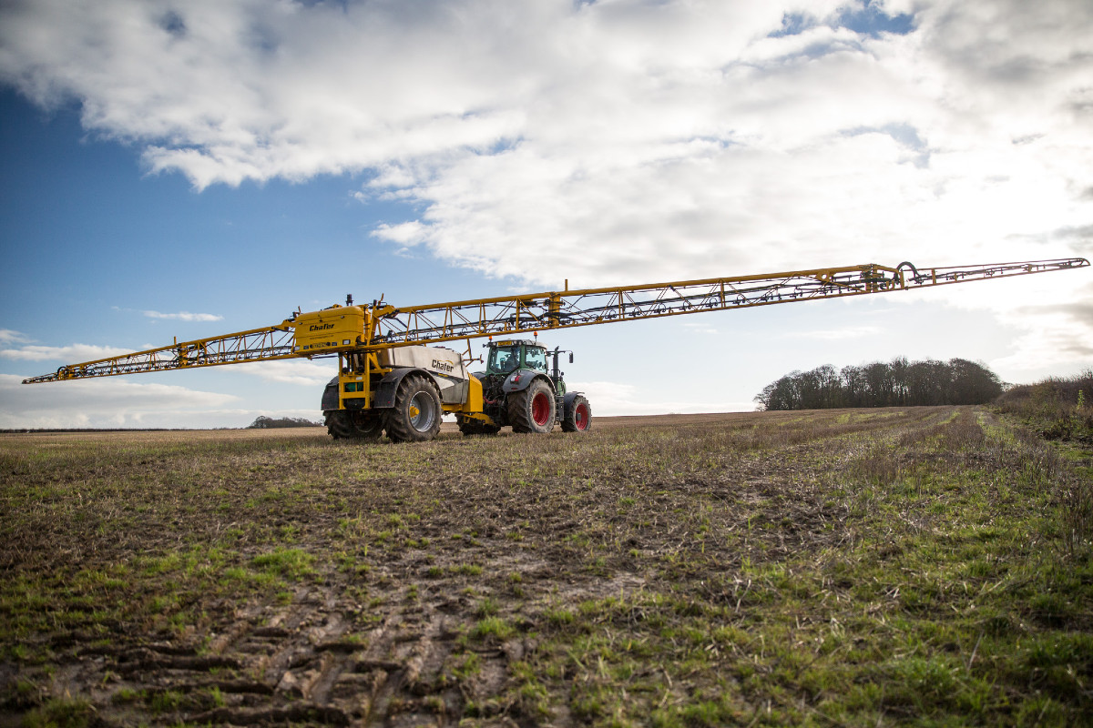 Fully unfolded spray boom r